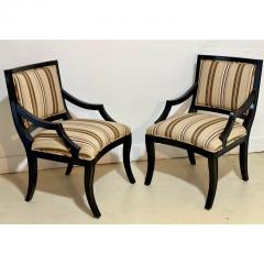 Nancy Corzine Nancy Corzine Regency Style Dining Chairs W Scalamandre Stripe - 2968106