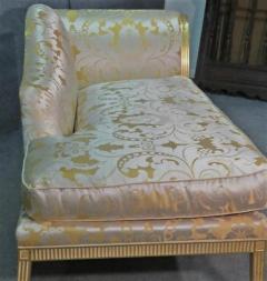 Nancy Corzine Nancy Corzine Regency Style Silk Damask Chaise Lounge With Gilt Trim - 2363524