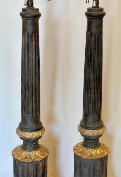 Nancy Corzine Neoclassical Style Nancy Corzine Column Form Giltwood Table Lamps a Pair - 2483514