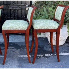 Nancy Corzine Set of 3 Nancy Corzine Italian Mahogany Bar Stools - 2829935