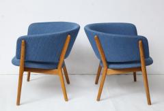 Nanna Ditzel ND83 Lounge Chairs Upholstered in Blue Fabric - 1089158