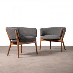 Nanna Ditzel Nanna Ditzel Classic Vintage Scandinavian Model 83 Armchairs in Oak 1950s - 3948910