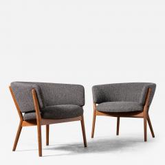 Nanna Ditzel Nanna Ditzel Classic Vintage Scandinavian Model 83 Armchairs in Oak 1950s - 3952215