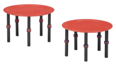 Nanna Ditzel Pair Nanna Ditzel Red Black Lacquered Side Tables - 2778621