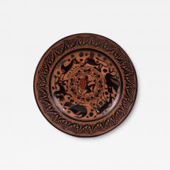 Naples Del Vecchio Greek Revival Black Figure Plate c 1800 - 4456872