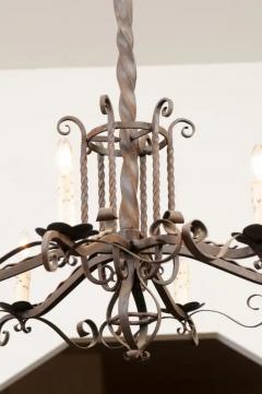 Napol on III 1870s Six Light Chandelier with Scrolling and Twisted Accents - 3472619