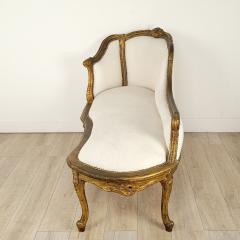 Napoleon III Carved and Gilt Chaise Lounge Fainting Couch France circa 1870 - 2759327