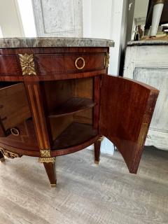 Napoleon III Demi Lune In laid Marquetry Commode Breccia Medicea Marble top - 4717483