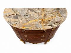 Napoleon III Demi Lune In laid Marquetry Commode Breccia Medicea Marble top - 4717485