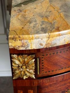 Napoleon III Demi Lune In laid Marquetry Commode Breccia Medicea Marble top - 4717486