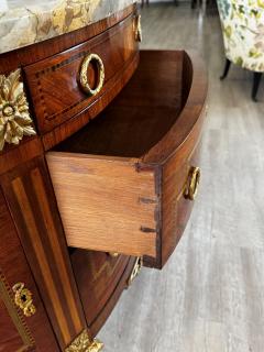 Napoleon III Demi Lune In laid Marquetry Commode Breccia Medicea Marble top - 4717487
