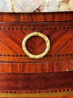 Napoleon III Demi Lune In laid Marquetry Commode Breccia Medicea Marble top - 4717489