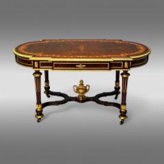 Napoleon III Desk Center Table Bronze Inlaid Tortoise France 19th Century - 3959298