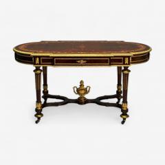 Napoleon III Desk Center Table Bronze Inlaid Tortoise France 19th Century - 3959300