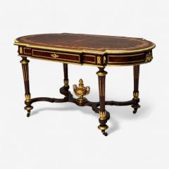 Napoleon III Desk Center Table Bronze Inlaid Tortoise France 19th Century - 3959301