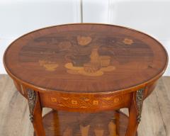 Napoleon III Marquetry Side Table with Floral Inlay France Late 19th Century - 4313790