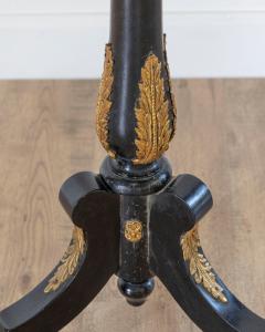 Napoleon III Pedestal Table with Marquetry and Painted Earthenware Basin France - 4375345