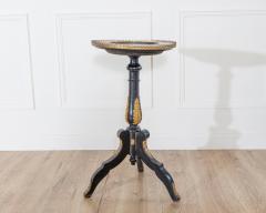 Napoleon III Pedestal Table with Marquetry and Painted Earthenware Basin France - 4375346