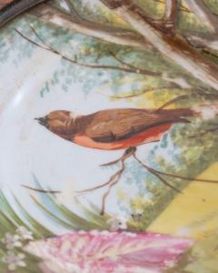 Napoleon III Pedestal Table with Marquetry and Painted Earthenware Basin France - 4375357