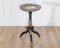 Napoleon III Pedestal Table with Marquetry and Painted Earthenware Basin France - 4375408