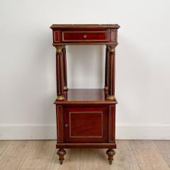 Napoleon III Side Table in Mahogany with Brass Trim and Marble Top - 2506021