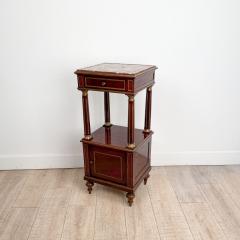 Napoleon III Side Table in Mahogany with Brass Trim and Marble Top - 2506027
