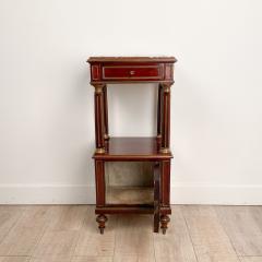 Napoleon III Side Table in Mahogany with Brass Trim and Marble Top - 2506029