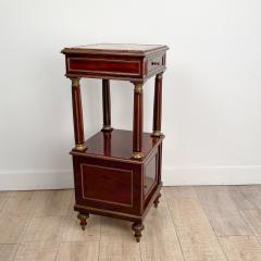 Napoleon III Side Table in Mahogany with Brass Trim and Marble Top - 2506030