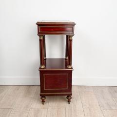 Napoleon III Side Table in Mahogany with Brass Trim and Marble Top - 2506031