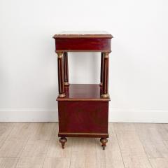 Napoleon III Side Table in Mahogany with Brass Trim and Marble Top - 2506033