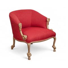 Napoleon III Style Giltwood Rope Twist Low Bergere m e Fournier - 4254738