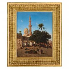 Narcisse Berch re Orientalist oil painting of a mosque in Cairo by Berch re - 3724441