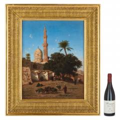 Narcisse Berch re Orientalist oil painting of a mosque in Cairo by Berch re - 3724507