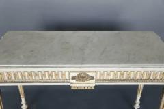 Narrow Louis XVI Style French Console with Marble Top - 3525158