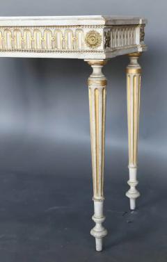 Narrow Louis XVI Style French Console with Marble Top - 3525164