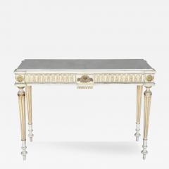 Narrow Louis XVI Style French Console with Marble Top - 3601574