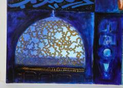Nasser Ovissi Four Blue Squares Oil on Canvas Painting - 2137427
