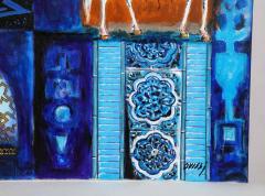 Nasser Ovissi Four Blue Squares Oil on Canvas Painting - 2137428