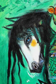 Nasser Ovissi Girl with Arabian Horses Oil on Canvas - 2137462
