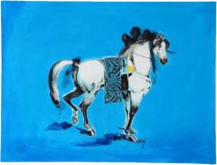 Nasser Ovissi Iranian Born 1934 Arabian Horse Oil on Canvas Painting - 1265117