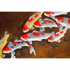 Nasser Ovissi Iranian Born 1934 Koi Fish Oil on Canvas Painting - 1264669