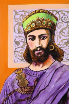 Nasser Ovissi King Cyrus The Great Oil on Canvas Painting - 2137472