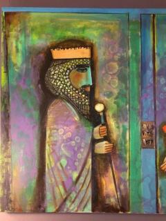 Nasser Ovissi Nasser Ovissi Iranian Born 1934 Darius and Atossa Oil on Canvas Painting - 996413