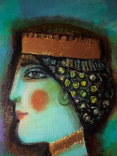 Nasser Ovissi Nasser Ovissi Iranian Born 1934 Darius and Atossa Oil on Canvas Painting - 996415