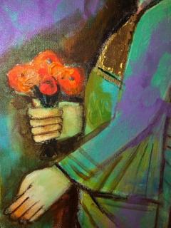 Nasser Ovissi Nasser Ovissi Iranian Born 1934 Darius and Atossa Oil on Canvas Painting - 996417