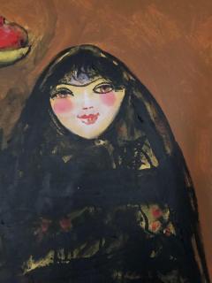 Nasser Ovissi Nasser Ovissi Pomegranate Girl Oil on Canvas Painting - 948547
