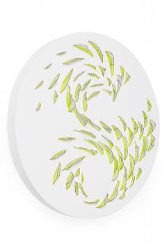 Natale Adgnot Mixed Media Wall Sculpture Titled Reflex Dispersion Round  - 4528780