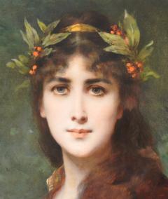 Nathaniel Sichel The Enchantress Large 19th Century French Belle Epoque Portrait Oil Painting - 2114713