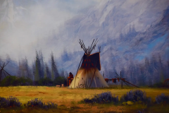 Native American Encampment in a Valley Limited Edition Hartwig Signed Print - 2684708