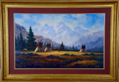 Native American Encampment in a Valley Limited Edition Hartwig Signed Print - 2684718